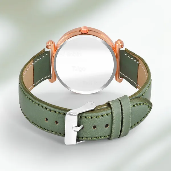 Sky_Mart_Alphabet_S_Classic_Analog_Wrist_Watch_For_Women_And_Girls_New_Arrival_With_Stylish_Black_Dial_And_Green_Leather_Strap