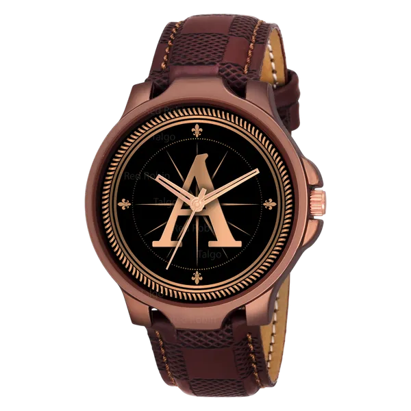 Sky_Mart_Analog_Round_Black_Dialbet_A_Design_Stylish_Brown_Leather_Strap_Classic_Design_Fancy_Wrist_Watch_For_Men_And_Boys