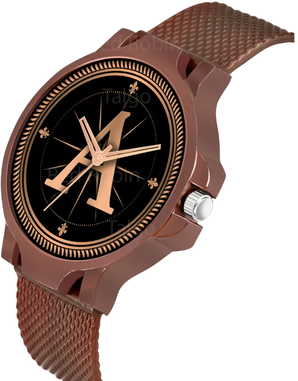 Sky_Mart_Analog_Round_Black_Dialbet_A_Design_Stylish_Brown_Silicone_Strap_Classic_Design_Fancy_Wrist_Watch_For_Men_And_Boys
