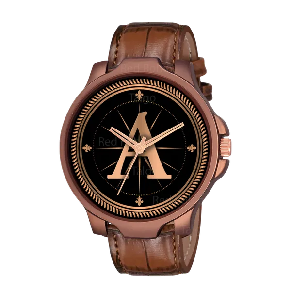Sky_Mart_Analog_Round_Black_Dialbet_A_Design_Stylish_Brown_Leather_Strap_Classic_Design_Fancy_Wrist_Watch_For_Men_And_Boys