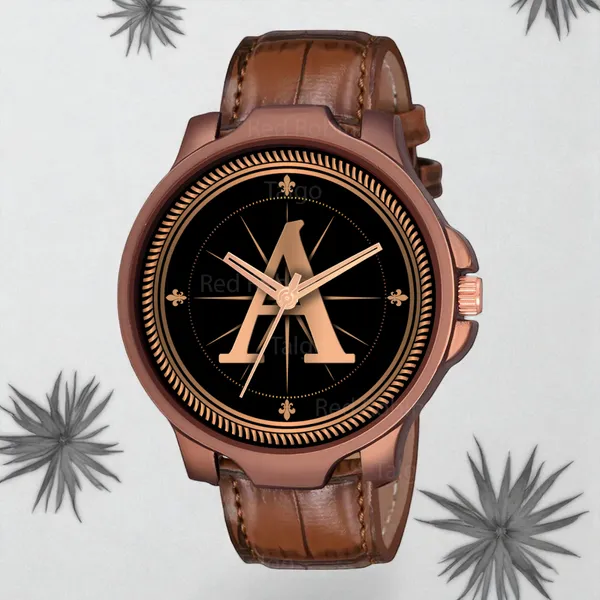 Sky_Mart_Analog_Round_Black_Dialbet_A_Design_Stylish_Brown_Leather_Strap_Classic_Design_Fancy_Wrist_Watch_For_Men_And_Boys