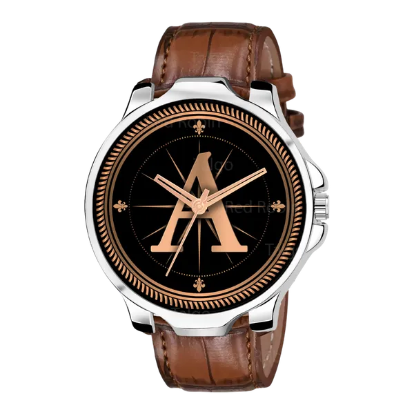Sky_Mart_Analog_Round_Black_Dialbet_A_Design_Stylish_Brown_Leather_Strap_Classic_Design_Fancy_Wrist_Watch_For_Men_And_Boys