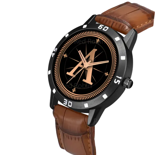 Sky_Mart_Analog_Round_Black_Dialbet_A_Design_Stylish_Brown_Leather_Strap_Classic_Design_Fancy_Wrist_Watch_For_Men_And_Boys