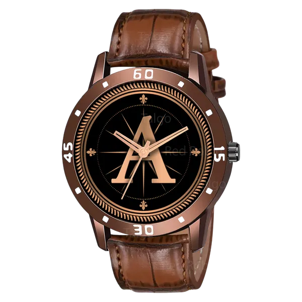 Sky_Mart_Analog_Round_Black_Dialbet_A_Design_Stylish_Brown_Leather_Strap_Classic_Design_Fancy_Wrist_Watch_For_Men_And_Boys