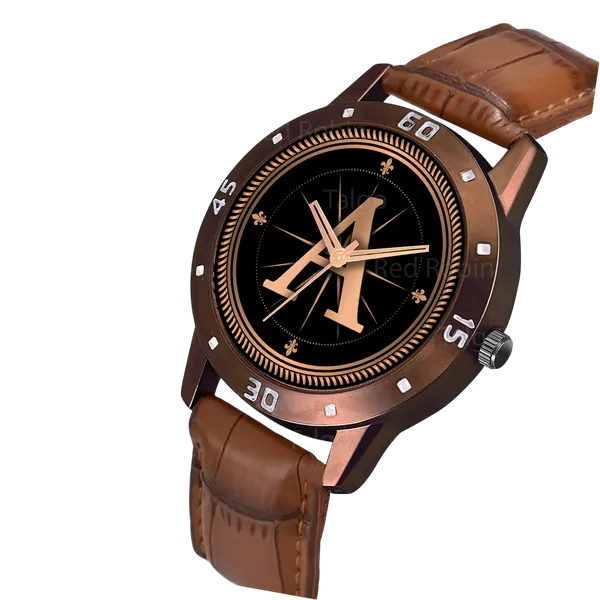 Sky_Mart_Analog_Round_Black_Dialbet_A_Design_Stylish_Brown_Leather_Strap_Classic_Design_Fancy_Wrist_Watch_For_Men_And_Boys