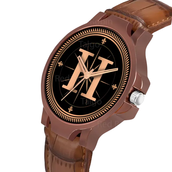 Sky_Mart_Analog_Round_Black_Dialbet_H_Design_Stylish_Brown_Leather_Strap_Classic_Design_Fancy_Wrist_Watch_For_Men_And_Boys