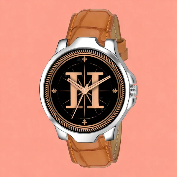 Sky_Mart_Analog_Round_Black_Dialbet_H_Design_Stylish_Beige_Leather_Strap_Classic_Design_Fancy_Wrist_Watch_For_Men_And_Boys