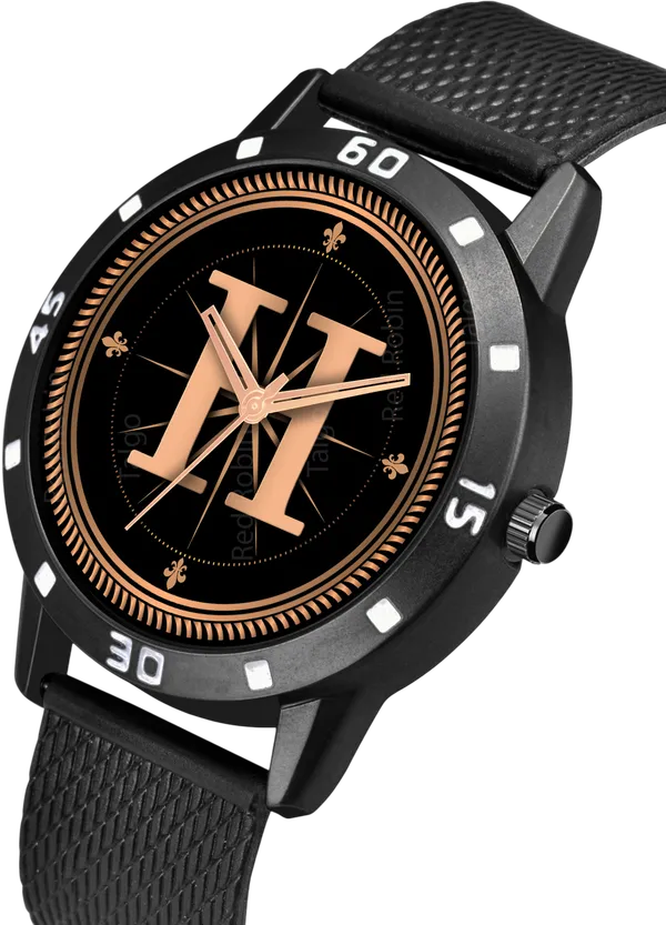 Sky_Mart_Analog_Round_Black_Dialbet_H_Design_Stylish_Black_Silicone_Strap_Classic_Design_Fancy_Wrist_Watch_For_Men_And_Boys
