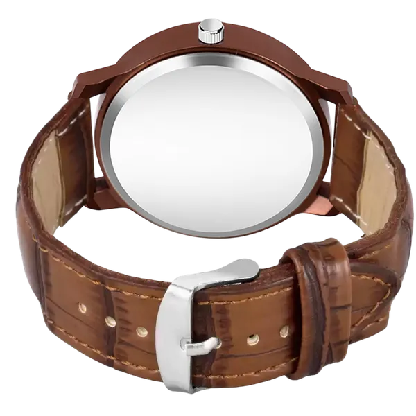 Sky_Mart_Analog_Round_Black_Dialbet_H_Design_Stylish_Brown_Leather_Strap_Classic_Design_Fancy_Wrist_Watch_For_Men_And_Boys