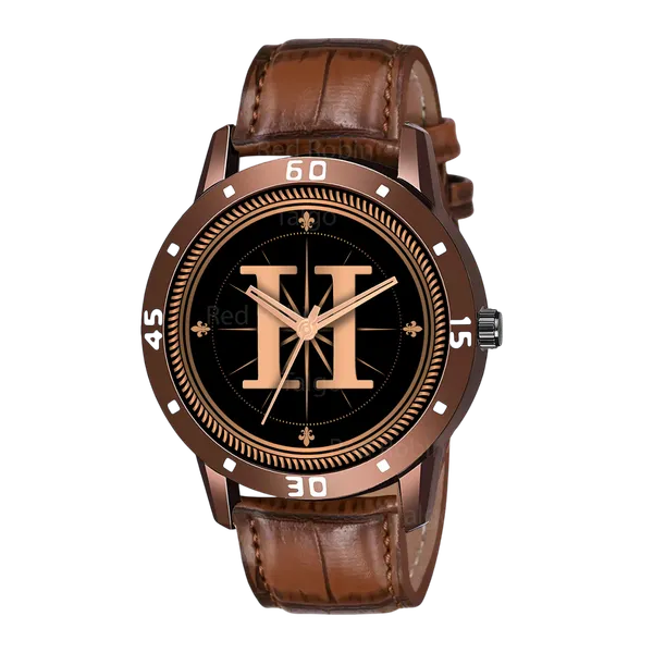Sky_Mart_Analog_Round_Black_Dialbet_H_Design_Stylish_Brown_Leather_Strap_Classic_Design_Fancy_Wrist_Watch_For_Men_And_Boys