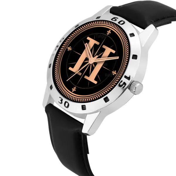 Sky_Mart_Analog_Round_Black_Dialbet_H_Design_Stylish_Black_Leather_Strap_Classic_Design_Fancy_Wrist_Watch_For_Men_And_Boys