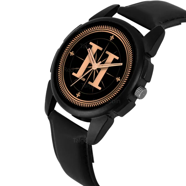 Sky_Mart_Analog_Round_Black_Dialbet_H_Design_Stylish_Black_Leather_Strap_Classic_Design_Fancy_Wrist_Watch_For_Men_And_Boys