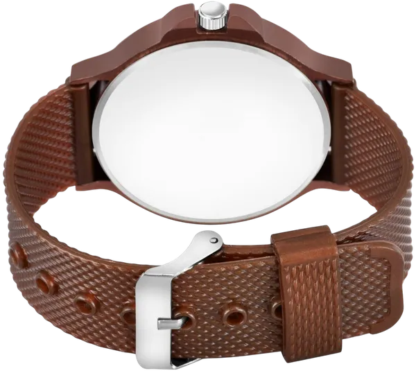 Sky_Mart_Analog_Round_Black_Dialbet_J_Design_Stylish_Brown_Silicone_Strap_Classic_Design_Fancy_Wrist_Watch_For_Men_And_Boys