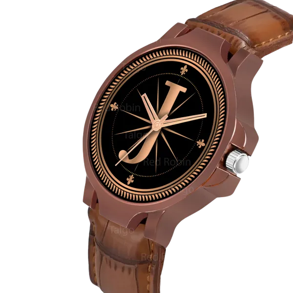 Sky_Mart_Analog_Round_Black_Dialbet_J_Design_Stylish_Brown_Leather_Strap_Classic_Design_Fancy_Wrist_Watch_For_Men_And_Boys