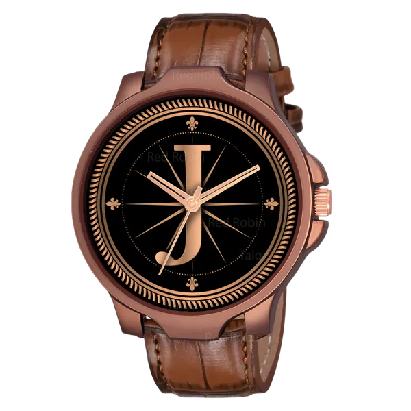 Sky_Mart_Analog_Round_Black_Dialbet_J_Design_Stylish_Brown_Leather_Strap_Classic_Design_Fancy_Wrist_Watch_For_Men_And_Boys