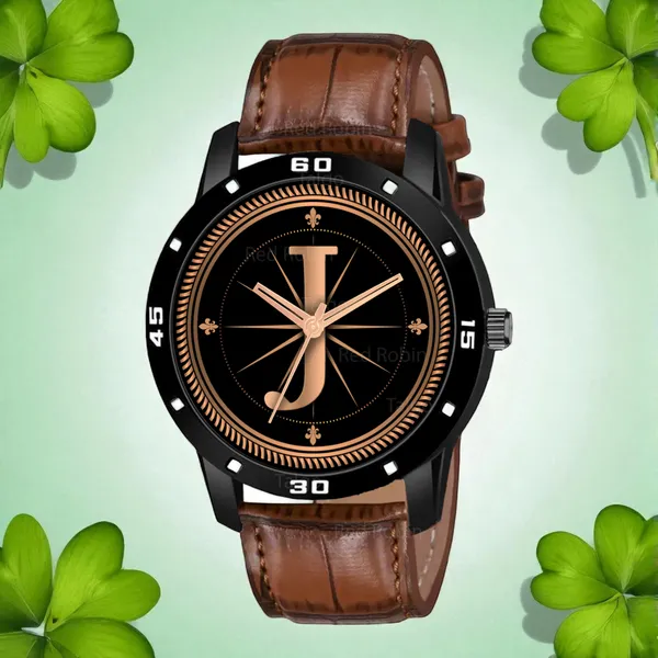 Sky_Mart_Analog_Round_Black_Dialbet_J_Design_Stylish_Brown_Leather_Strap_Classic_Design_Fancy_Wrist_Watch_For_Men_And_Boys