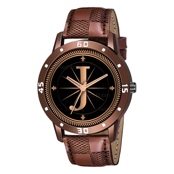 Sky_Mart_Analog_Round_Black_Dialbet_J_Design_Stylish_Brown_Leather_Strap_Classic_Design_Fancy_Wrist_Watch_For_Men_And_Boys