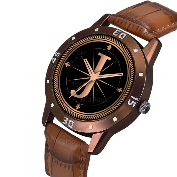 Sky_Mart_Analog_Round_Black_Dialbet_J_Design_Stylish_Brown_Leather_Strap_Classic_Design_Fancy_Wrist_Watch_For_Men_And_Boys
