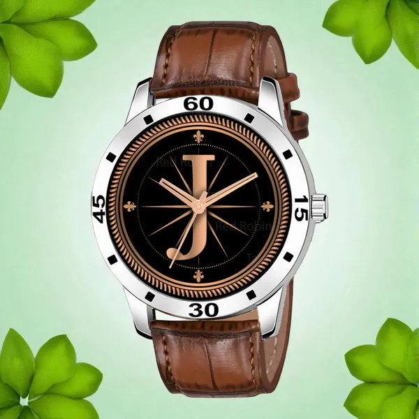 Sky_Mart_Analog_Round_Black_Dialbet_J_Design_Stylish_Brown_Leather_Strap_Classic_Design_Fancy_Wrist_Watch_For_Men_And_Boys