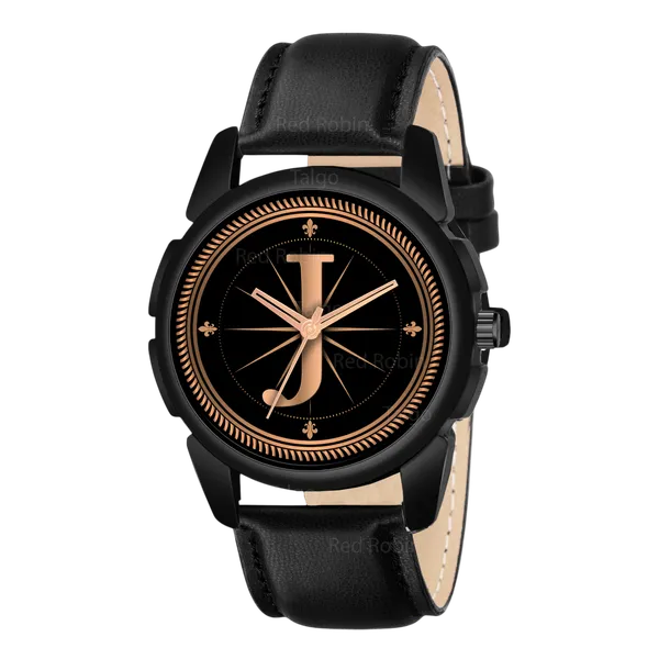 Sky_Mart_Analog_Round_Black_Dialbet_J_Design_Stylish_Black_Leather_Strap_Classic_Design_Fancy_Wrist_Watch_For_Men_And_Boys