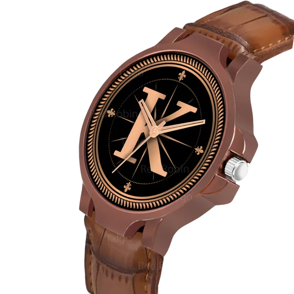 Sky_Mart_Analog_Round_Black_Dialbet_K_Design_Stylish_Brown_Leather_Strap_Classic_Design_Fancy_Wrist_Watch_For_Men_And_Boys
