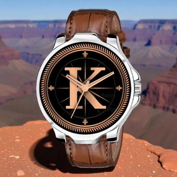 Sky_Mart_Analog_Round_Black_Dialbet_K_Design_Stylish_Brown_Leather_Strap_Classic_Design_Fancy_Wrist_Watch_For_Men_And_Boys