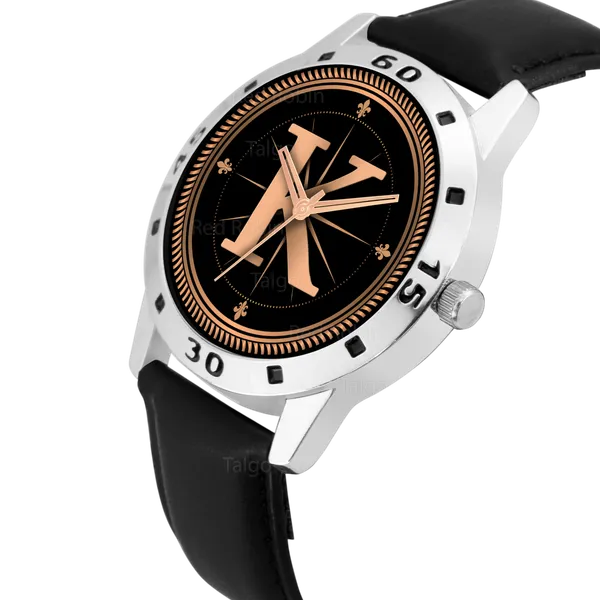 Sky_Mart_Analog_Round_Black_Dialbet_K_Design_Stylish_Black_Leather_Strap_Classic_Design_Fancy_Wrist_Watch_For_Men_And_Boys