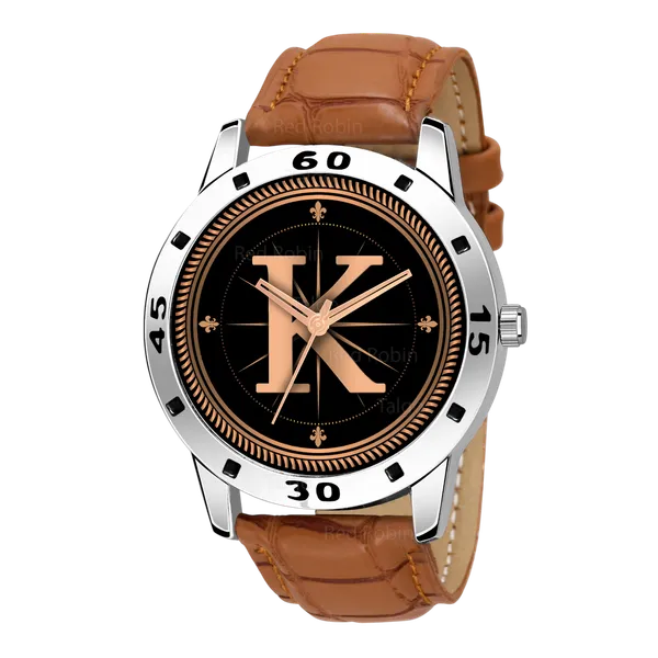 Sky_Mart_Analog_Round_Black_Dialbet_K_Design_Stylish_Beige_Leather_Strap_Classic_Design_Fancy_Wrist_Watch_For_Men_And_Boys