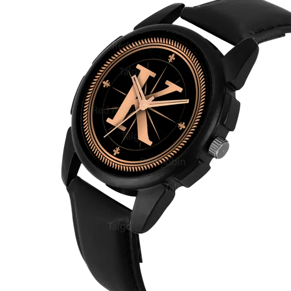 Sky_Mart_Analog_Round_Black_Dialbet_K_Design_Stylish_Black_Leather_Strap_Classic_Design_Fancy_Wrist_Watch_For_Men_And_Boys