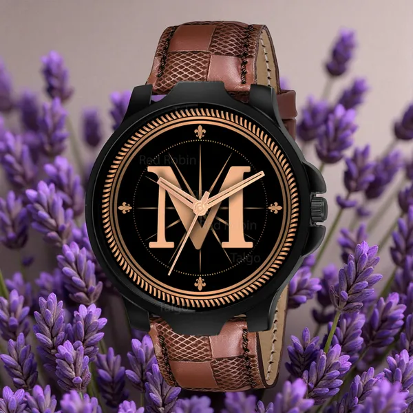Sky_Mart_Analog_Round_Black_Dialbet_M_Design_Stylish_Brown_Leather_Strap_Classic_Design_Fancy_Wrist_Watch_For_Men_And_Boys