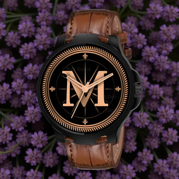 Sky_Mart_Analog_Round_Black_Dialbet_M_Design_Stylish_Brown_Leather_Strap_Classic_Design_Fancy_Wrist_Watch_For_Men_And_Boys