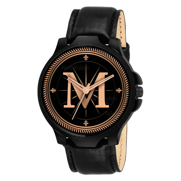 Sky_Mart_Analog_Round_Black_Dialbet_M_Design_Stylish_Black_Leather_Strap_Classic_Design_Fancy_Wrist_Watch_For_Men_And_Boys