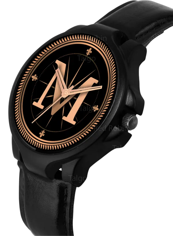Sky_Mart_Analog_Round_Black_Dialbet_M_Design_Stylish_Black_Leather_Strap_Classic_Design_Fancy_Wrist_Watch_For_Men_And_Boys
