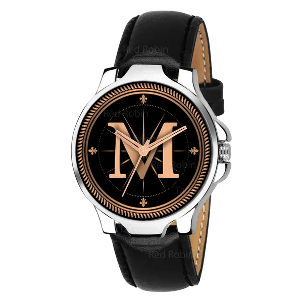 Sky_Mart_Analog_Round_Black_Dialbet_M_Design_Stylish_Black_Leather_Strap_Classic_Design_Fancy_Wrist_Watch_For_Men_And_Boys