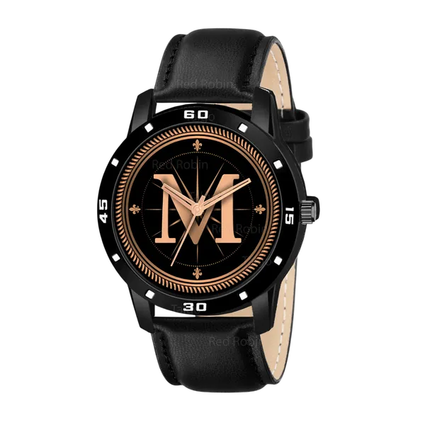 Sky_Mart_Analog_Round_Black_Dialbet_M_Design_Stylish_Black_Leather_Strap_Classic_Design_Fancy_Wrist_Watch_For_Men_And_Boys