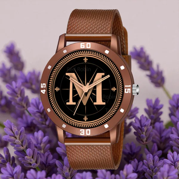 Sky_Mart_Analog_Round_Black_Dialbet_M_Design_Stylish_Brown_Silicone_Strap_Classic_Design_Fancy_Wrist_Watch_For_Men_And_Boys