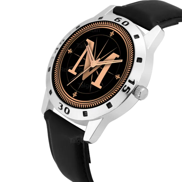 Sky_Mart_Analog_Round_Black_Dialbet_M_Design_Stylish_Black_Leather_Strap_Classic_Design_Fancy_Wrist_Watch_For_Men_And_Boys