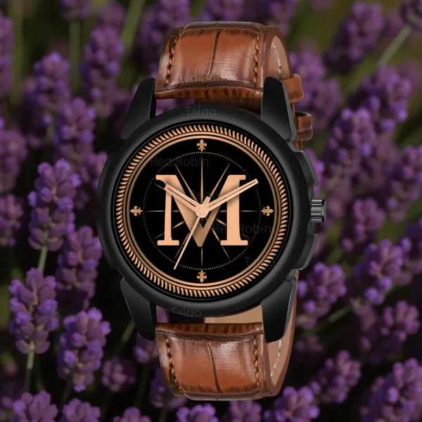 Sky_Mart_Analog_Round_Black_Dialbet_M_Design_Stylish_Brown_Leather_Strap_Classic_Design_Fancy_Wrist_Watch_For_Men_And_Boys