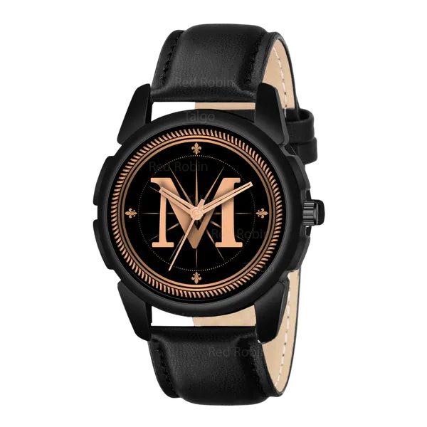 Sky_Mart_Analog_Round_Black_Dialbet_M_Design_Stylish_Black_Leather_Strap_Classic_Design_Fancy_Wrist_Watch_For_Men_And_Boys
