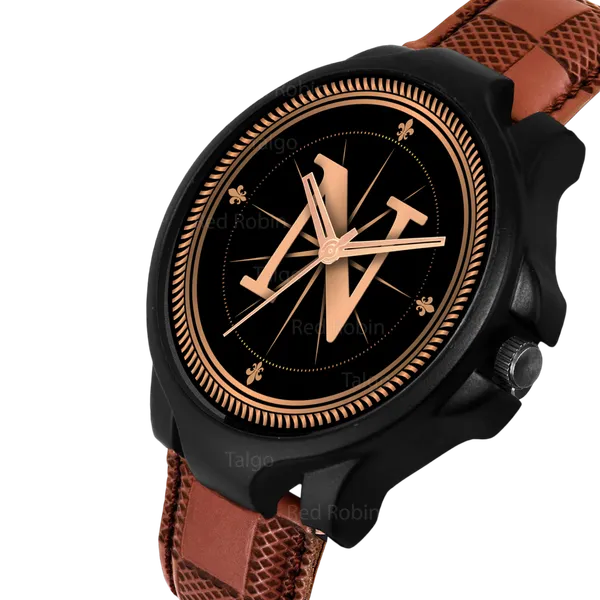 Sky_Mart_Analog_Round_Black_Dialbet_N_Design_Stylish_Brown_Leather_Strap_Classic_Design_Fancy_Wrist_Watch_For_Men_And_Boys