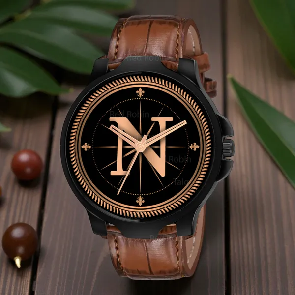 Sky_Mart_Analog_Round_Black_Dialbet_N_Design_Stylish_Brown_Leather_Strap_Classic_Design_Fancy_Wrist_Watch_For_Men_And_Boys