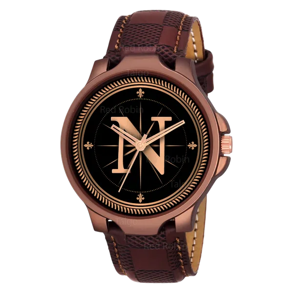 Sky_Mart_Analog_Round_Black_Dialbet_N_Design_Stylish_Brown_Leather_Strap_Classic_Design_Fancy_Wrist_Watch_For_Men_And_Boys