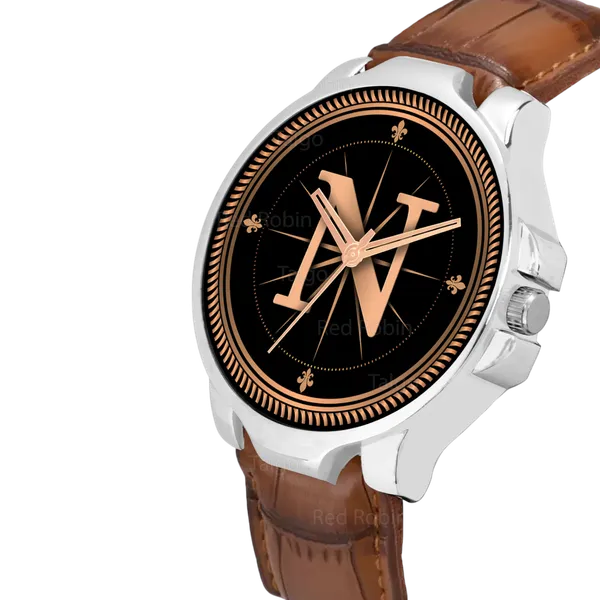 Sky_Mart_Analog_Round_Black_Dialbet_N_Design_Stylish_Brown_Leather_Strap_Classic_Design_Fancy_Wrist_Watch_For_Men_And_Boys