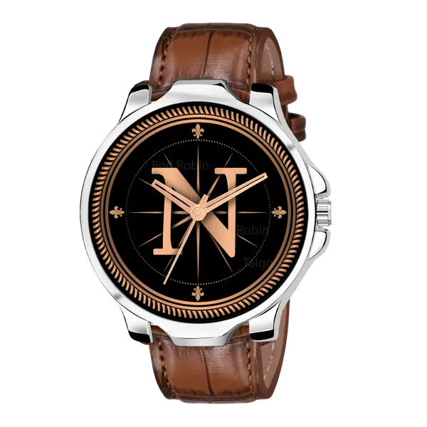 Sky_Mart_Analog_Round_Black_Dialbet_N_Design_Stylish_Brown_Leather_Strap_Classic_Design_Fancy_Wrist_Watch_For_Men_And_Boys