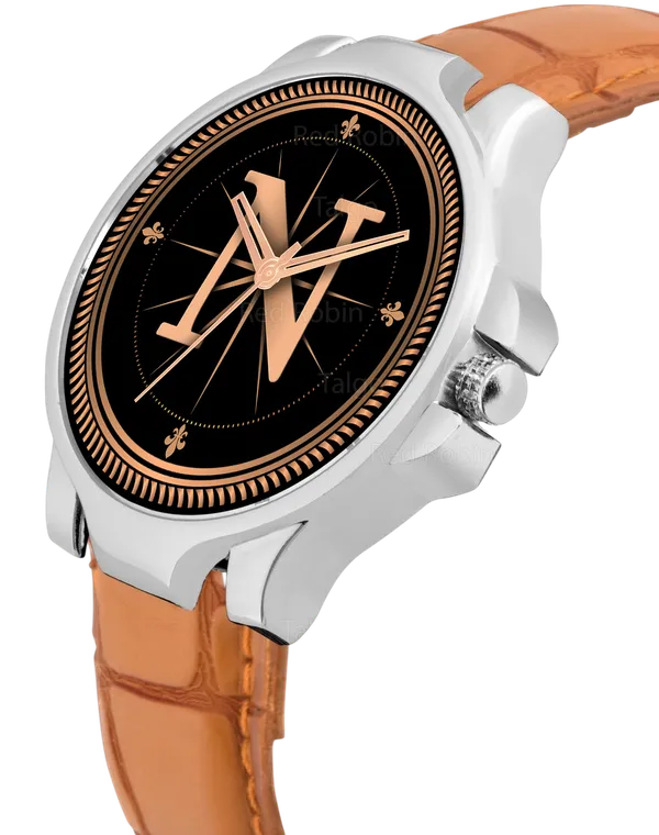 Sky_Mart_Analog_Round_Black_Dialbet_N_Design_Stylish_Beige_Leather_Strap_Classic_Design_Fancy_Wrist_Watch_For_Men_And_Boys