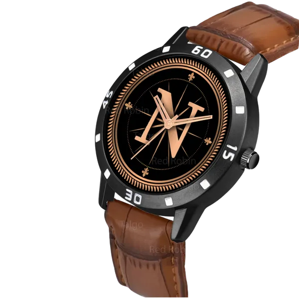 Sky_Mart_Analog_Round_Black_Dialbet_N_Design_Stylish_Brown_Leather_Strap_Classic_Design_Fancy_Wrist_Watch_For_Men_And_Boys