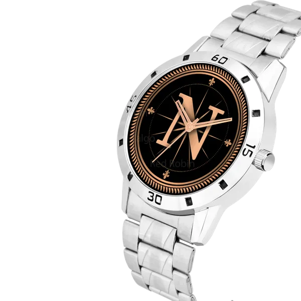 Sky_Mart_Analog_Round_Black_Dialbet_N_Design_Stylish_Silver_Stainless_Steel_Strap_Classic_Design_Fancy_Wrist_Watch_For_Men_And_Boys