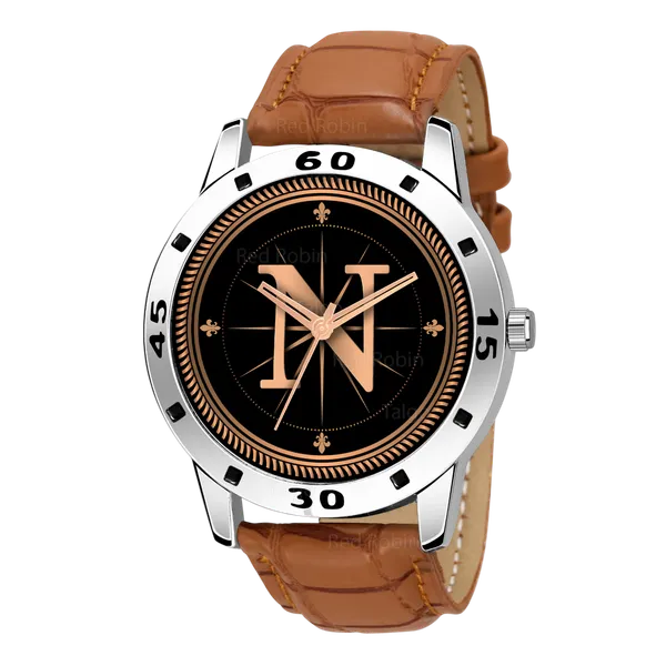 Sky_Mart_Analog_Round_Black_Dialbet_N_Design_Stylish_Beige_Leather_Strap_Classic_Design_Fancy_Wrist_Watch_For_Men_And_Boys