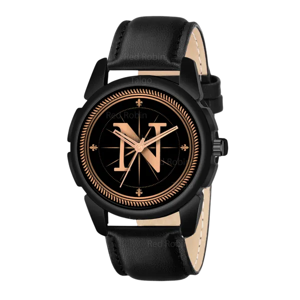 Sky_Mart_Analog_Round_Black_Dialbet_N_Design_Stylish_Black_Leather_Strap_Classic_Design_Fancy_Wrist_Watch_For_Men_And_Boys