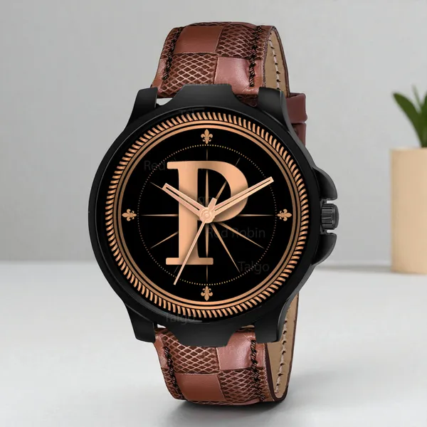 Sky_Mart_Analog_Round_Black_Dialbet_P_Design_Stylish_Brown_Leather_Strap_Classic_Design_Fancy_Wrist_Watch_For_Men_And_Boys